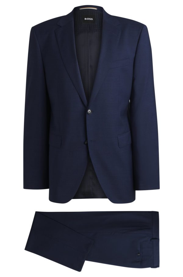 Hugo Boss Costume Regular en laine stretch à motif