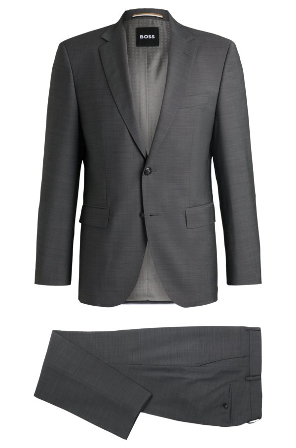 Hugo Boss Costume Regular en laine vierge à micro motif
