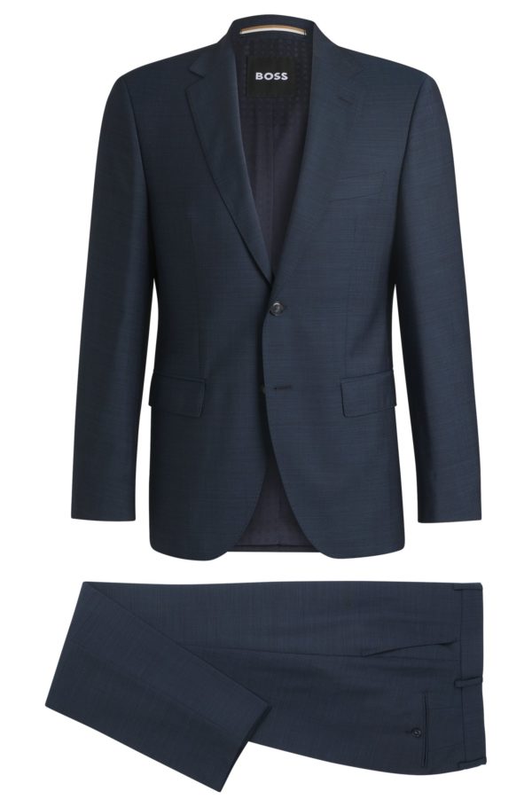 Hugo Boss Costume Regular en laine vierge à micro motif