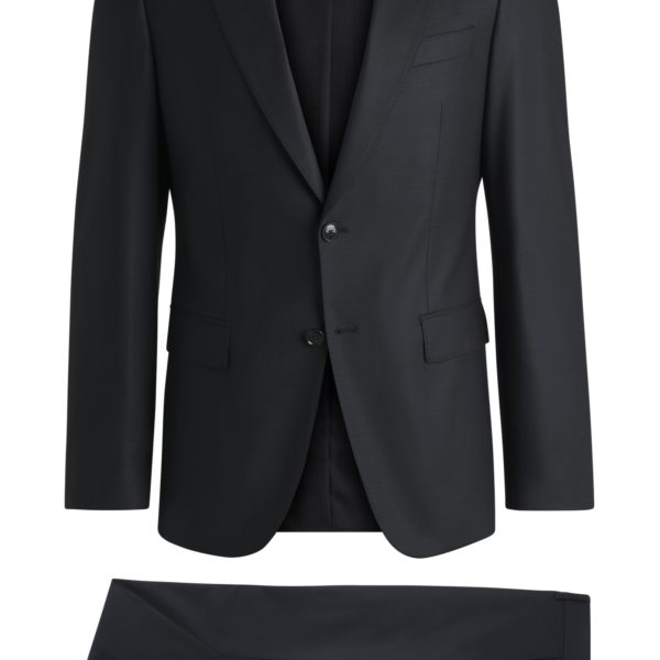 Costume Slim en laine mélangée à micro motif – Hugo Boss