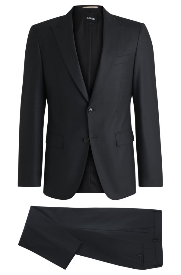 Hugo Boss Costume Slim en laine mélangée à micro motif