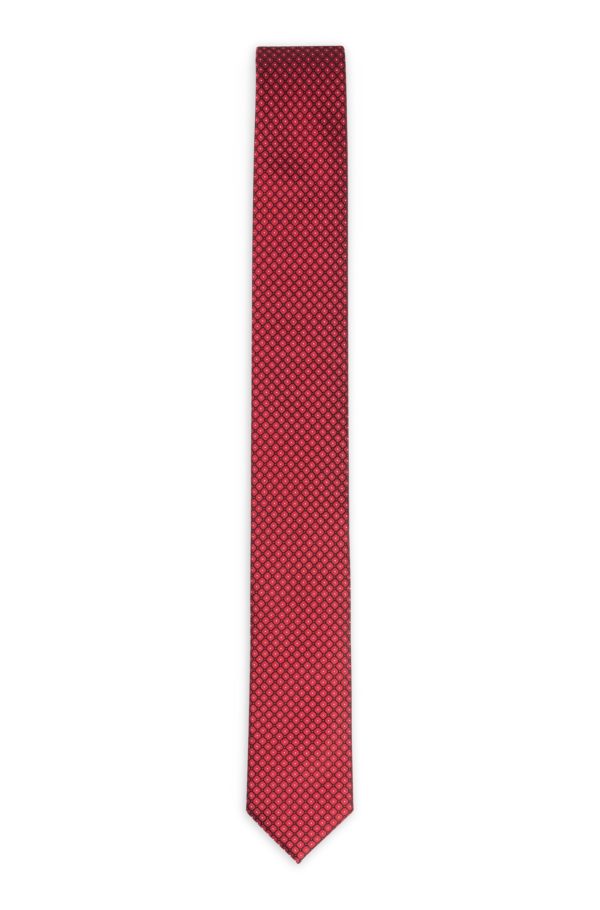 Hugo Boss Cravate en jacquard de soie à motif géométrique