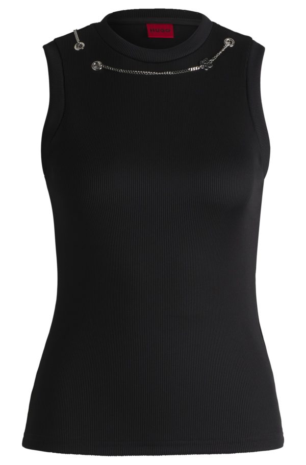 Hugo Boss Débardeur Slim avec chaîne logotée amovible