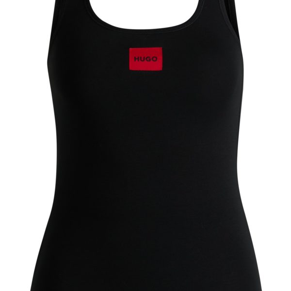 Débardeur en coton stretch avec étiquette logotée rouge – Hugo Boss