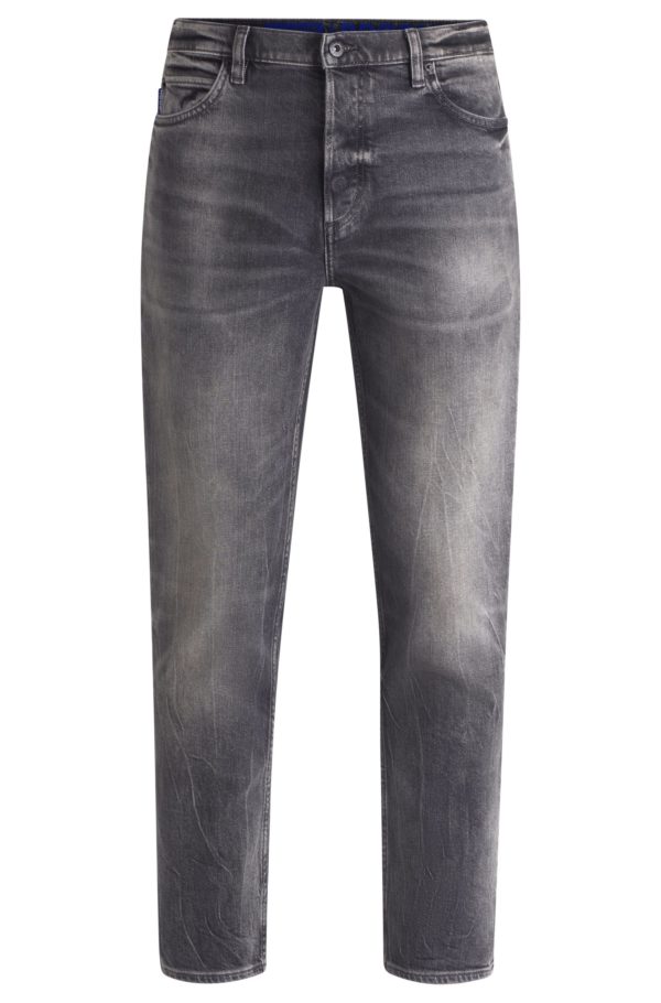 Hugo Boss Jean Tapered en denim stretch gris foncé