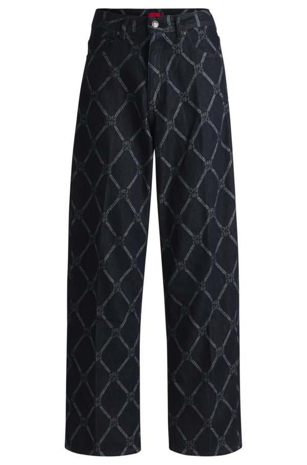 Hugo Boss Jean large avec motif à logos revisités