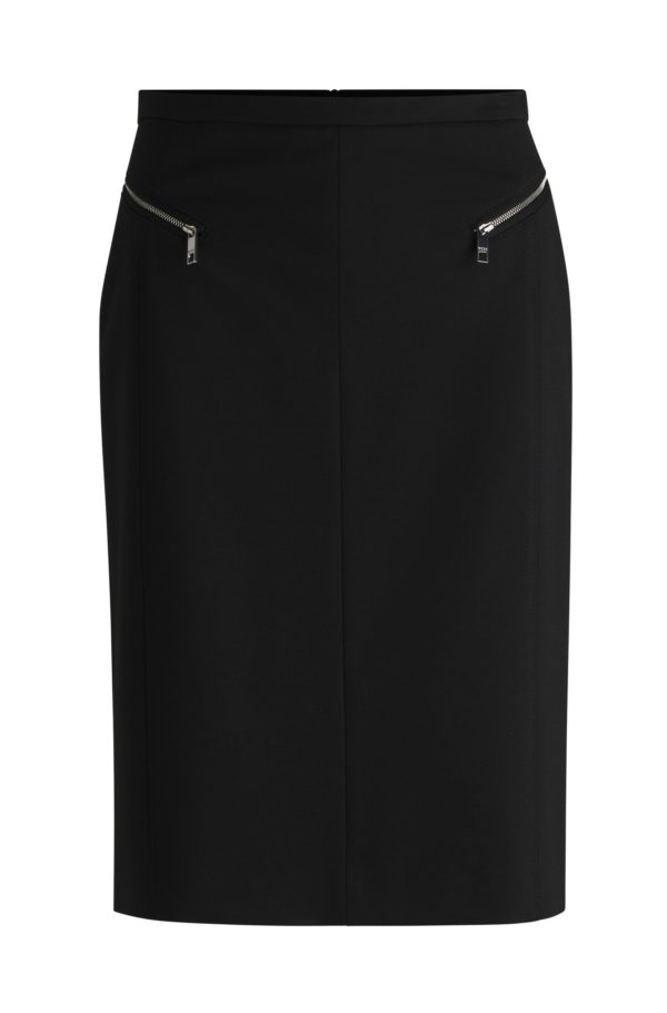 Hugo Boss Jupe crayon en matière stretch avec poches zippées