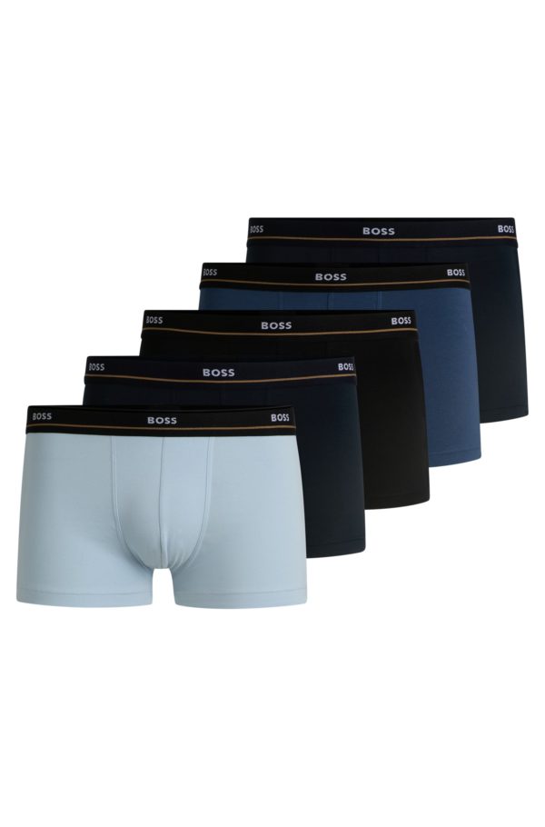 Hugo Boss Lot de cinq boxers courts en coton stretch avec taille logotée