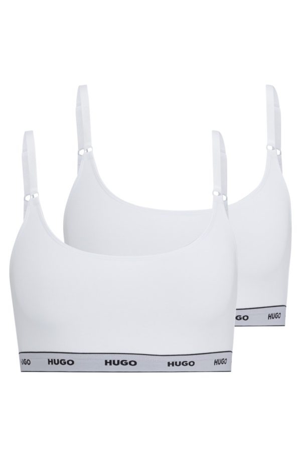 Hugo Boss Lot de deux brassières en coton stretch avec bandeaux logotés