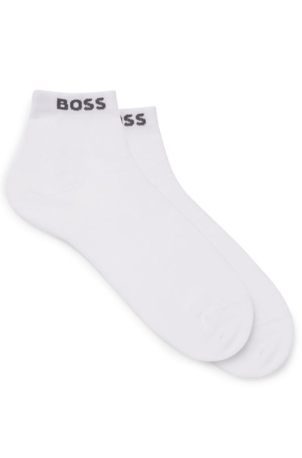 Hugo Boss Lot de deux paires de chaussettes courtes avec bords-côtes logotés
