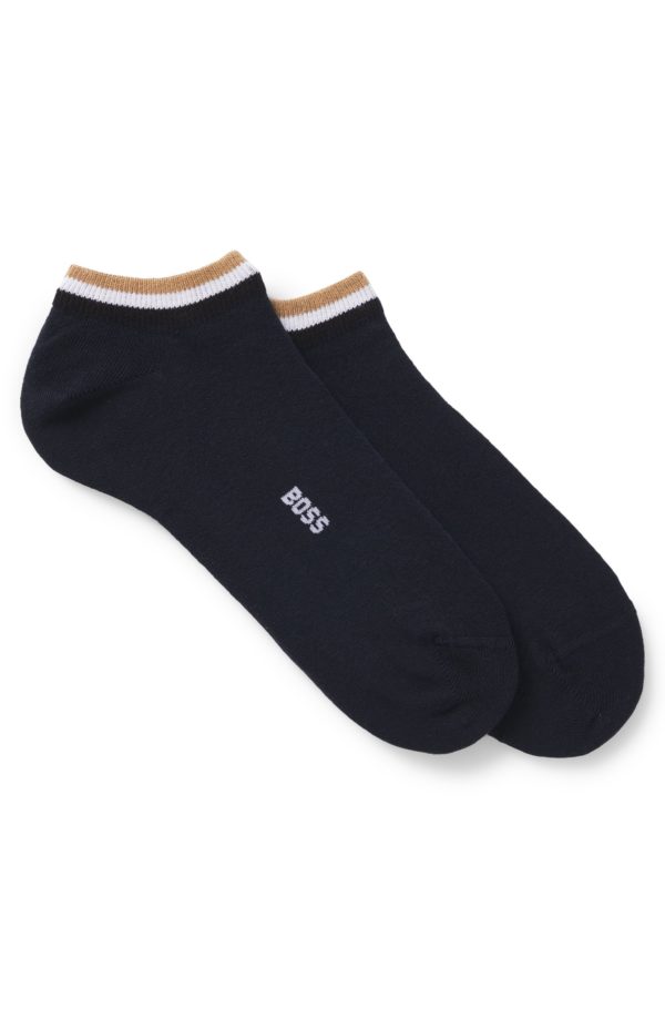 Hugo Boss Lot de deux paires de chaussettes longueur cheville à rayures emblématiques