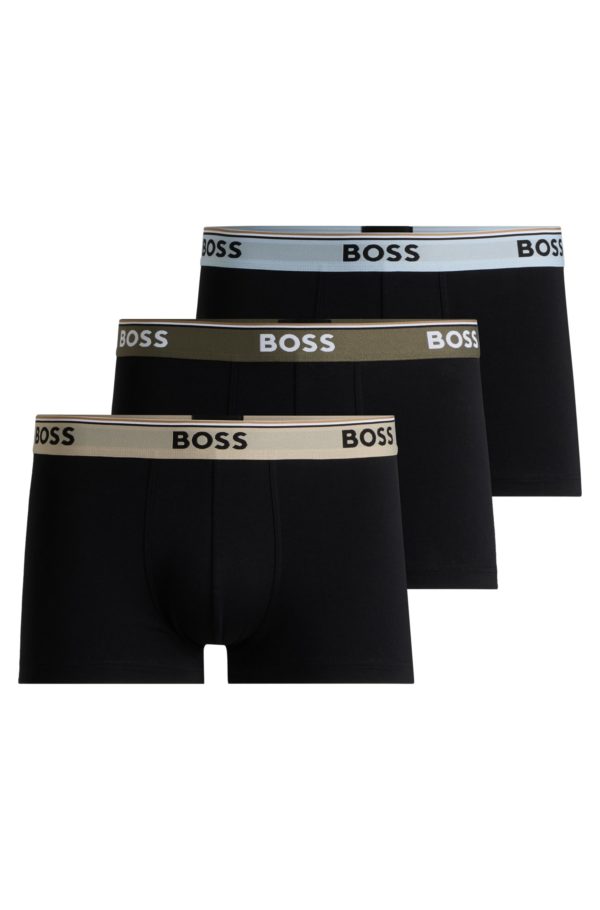 Hugo Boss Lot de trois boxers courts en coton stretch avec taille logotée