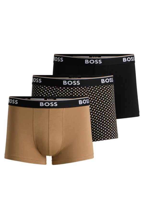 Hugo Boss Lot de trois boxers courts en coton stretch avec taille logotée