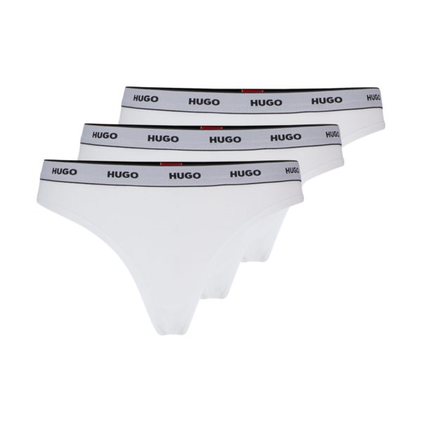 Lot de trois strings avec taille logotée – Hugo Boss