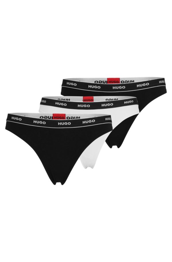 Hugo Boss Lot de trois strings avec taille logotée