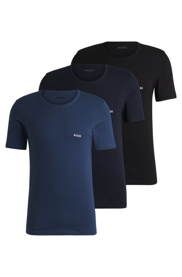 Hugo Boss Lot de trois t-shirts en coton avec logo brodé