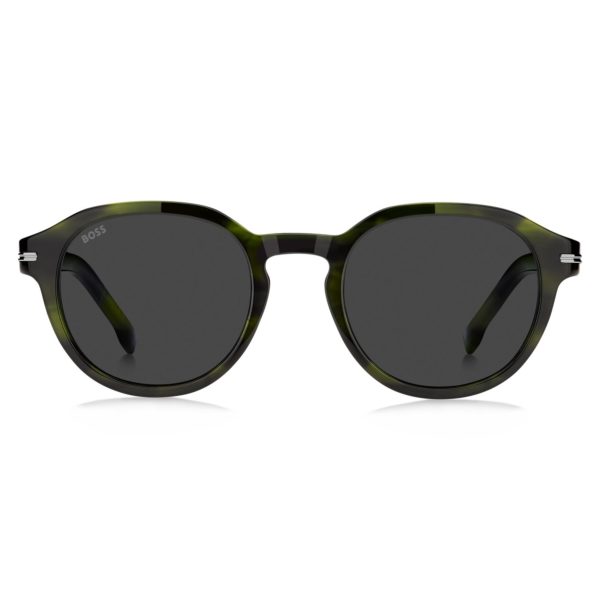 Hugo Boss Lunettes de soleil écailles vertes avec charnières argentées