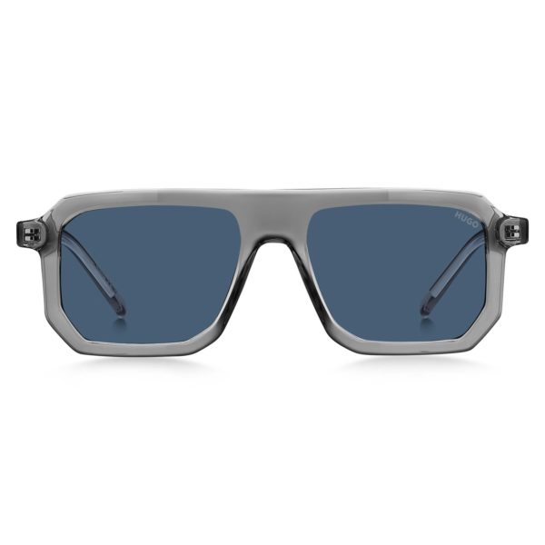 Hugo Boss Lunettes de soleil teinte grise transparente avec verres bleus