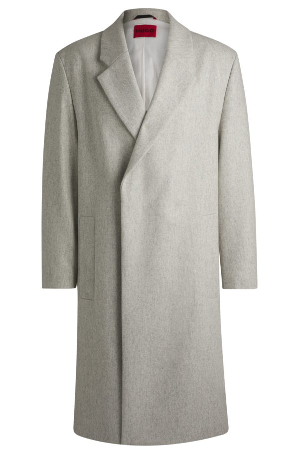 Hugo Boss Manteau Relaxed en laine mélangée chinée
