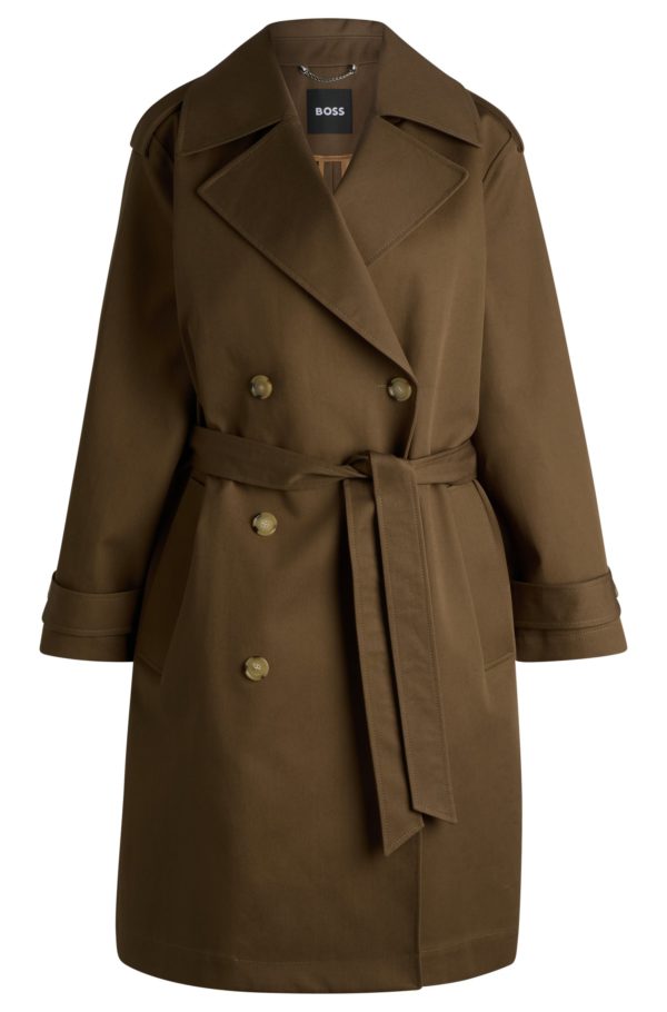 Hugo Boss Manteau croisé en coton déperlant
