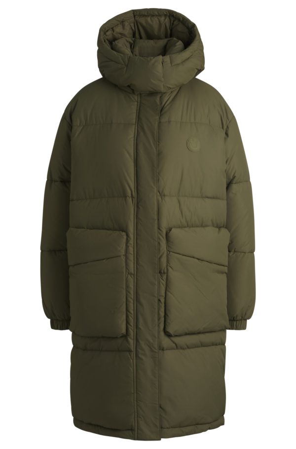 Hugo Boss Manteau long matelassé à capuche amovible