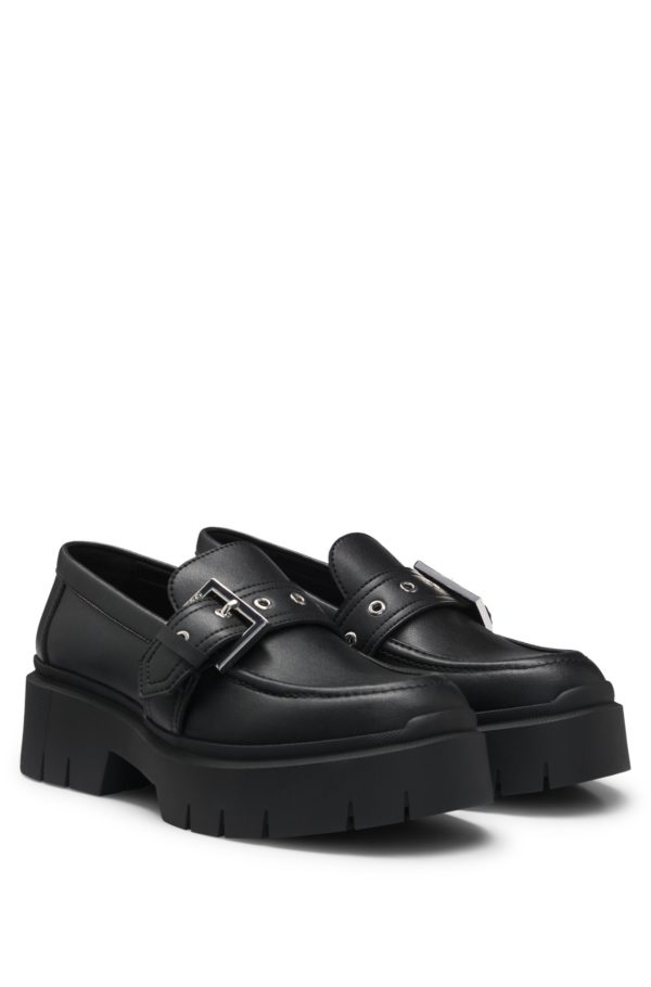 Hugo Boss Mocassins en similicuir avec bride à boucle