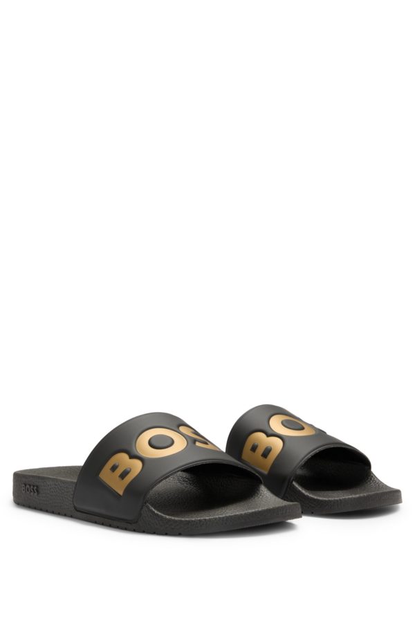 Hugo Boss Mules confectionnées en Italie avec grand logo
