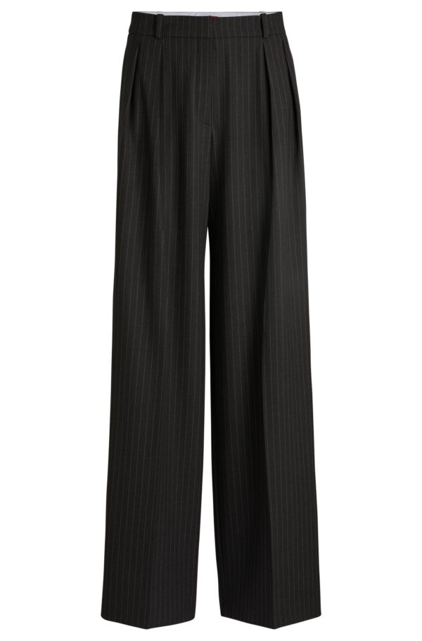 Hugo Boss Pantalon Regular en tissu stretch à rayures tennis
