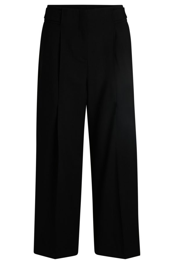 Hugo Boss Pantalon Regular taille haute en laine vierge