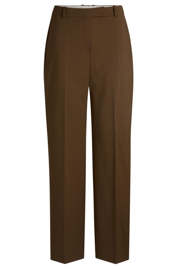 Hugo Boss Pantalon à la coupe droite en laine vierge