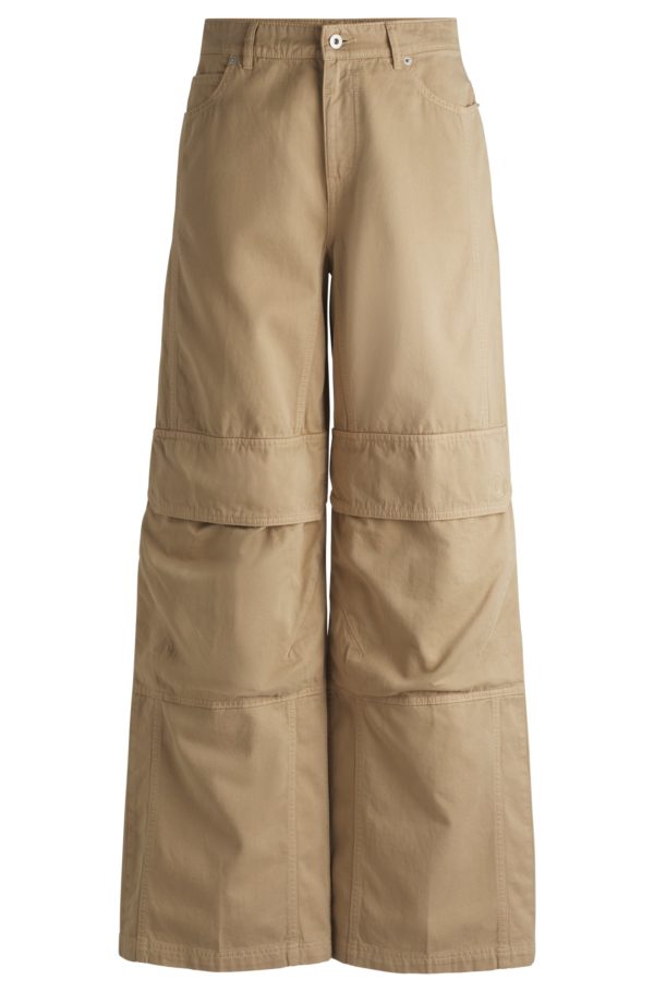 Hugo Boss Pantalon cargo large en twill de coton