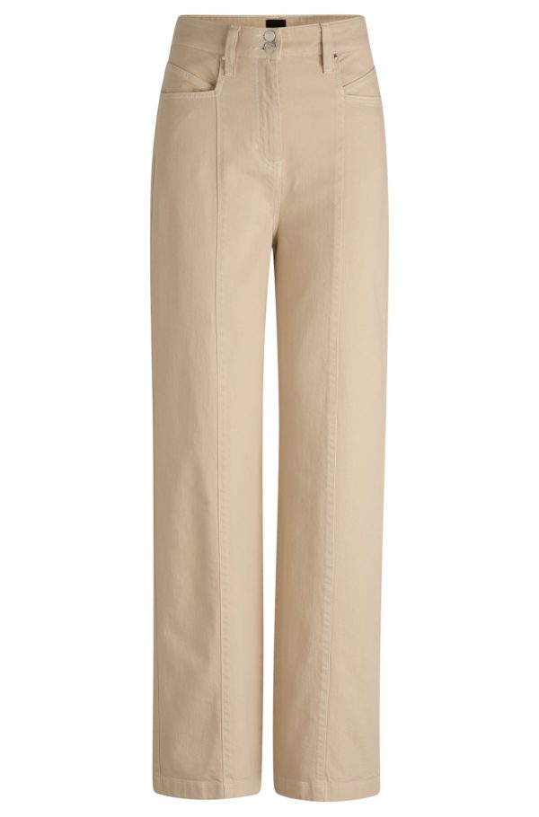 Hugo Boss Pantalon en coton mélangé avec surpiqûres
