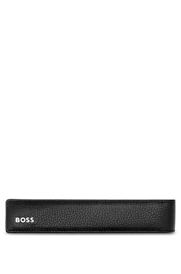 Hugo Boss Pochette pour stylo en cuir grainé noir