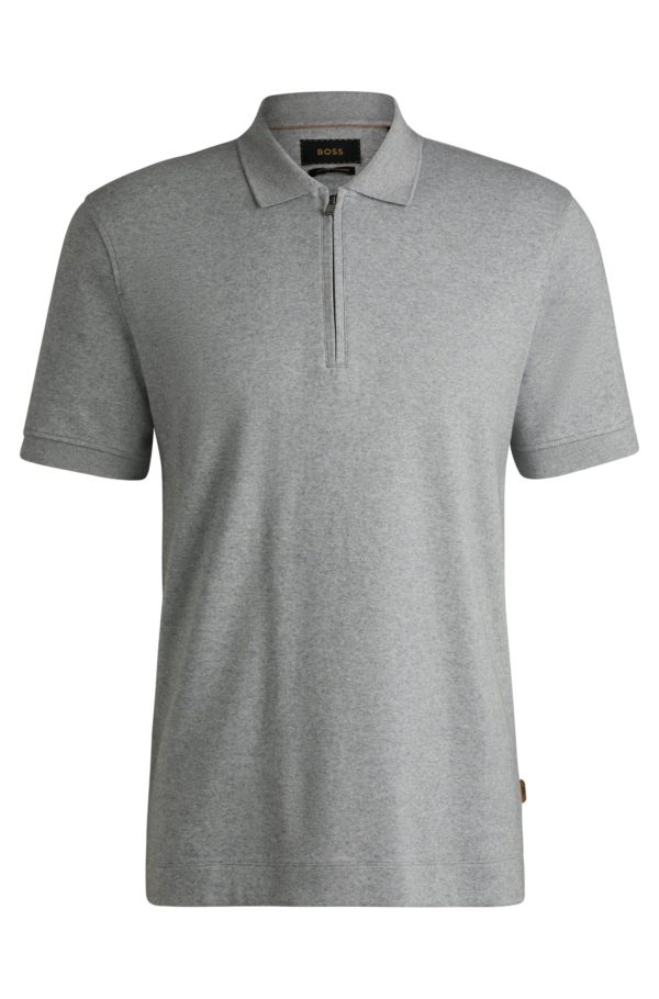 Hugo Boss Polo à encolure zippée en coton et cachemire