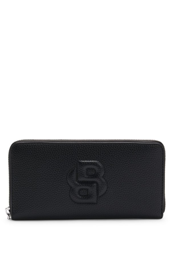 Hugo Boss Portefeuille zippé grainé à monogramme Double B matelassé