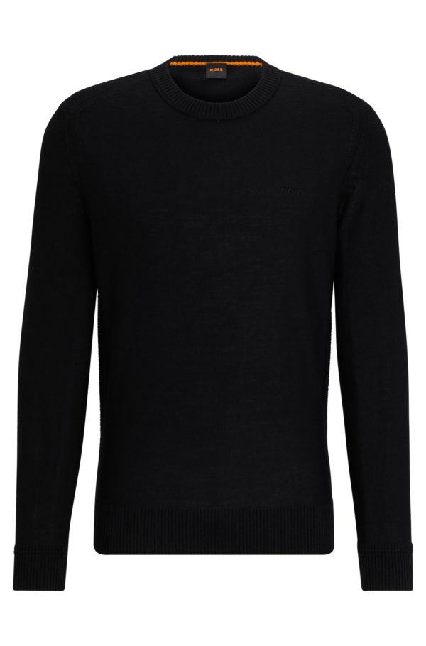 Hugo Boss Pull Regular en laine mélangée à logo brodé