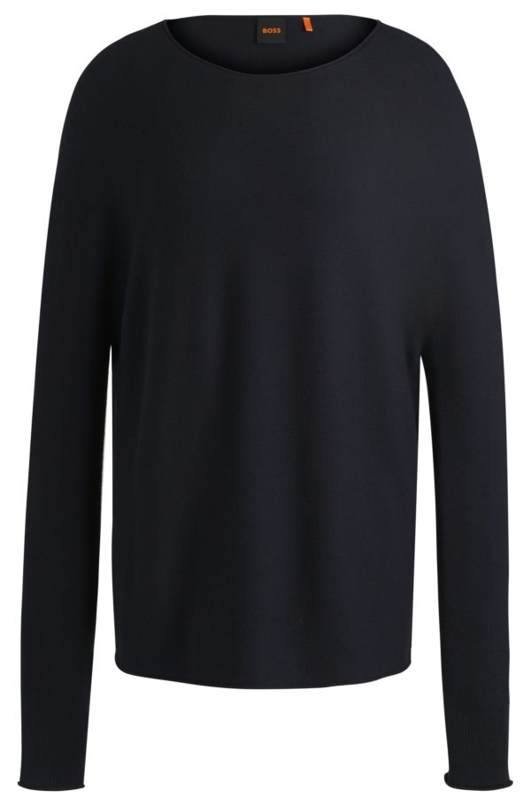 Hugo Boss Pull Relaxed à bords roulottés et breloque logo