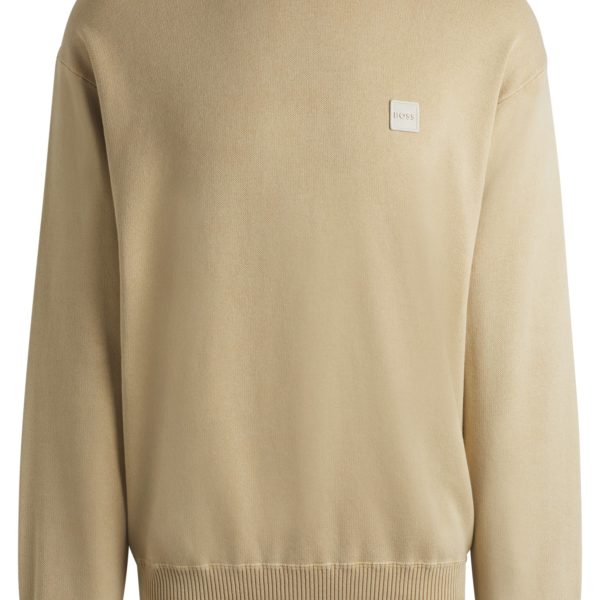 Hugo Boss Pull Relaxed en coton teint en pièce