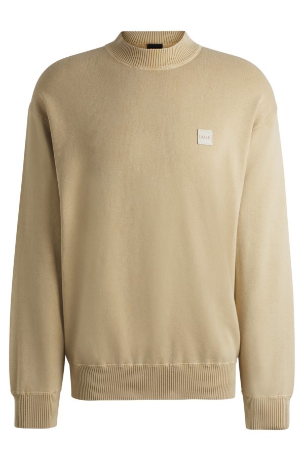 Hugo Boss Pull Relaxed en coton teint en pièce