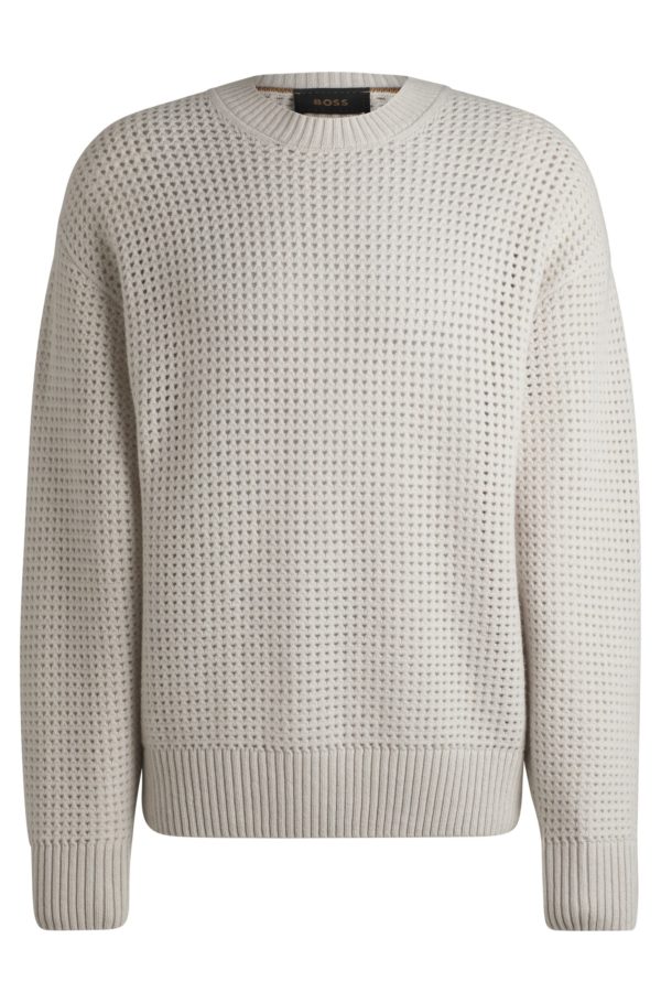 Hugo Boss Pull Relaxed en laine vierge et cachemire structurés