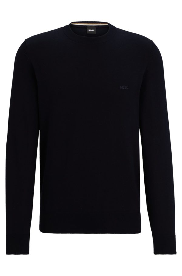 Hugo Boss Pull en coton à logo brodé
