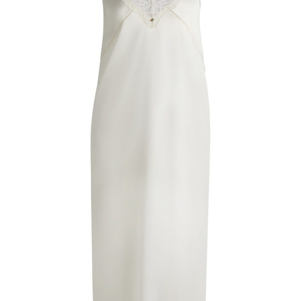 Hugo Boss Robe de nuit longue en satin avec finitions en dentelle
