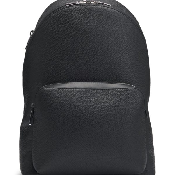 Hugo Boss Sac à dos en cuir italien grainé avec pochette astucieuse