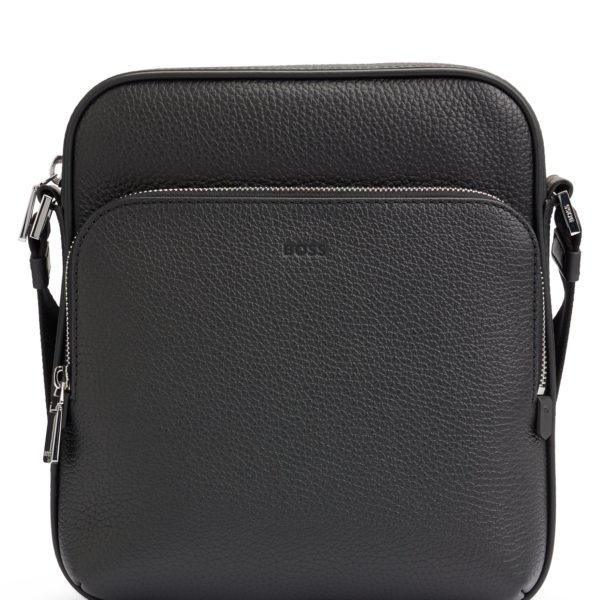 Hugo Boss Sac reporter en cuir italien avec logo embossé