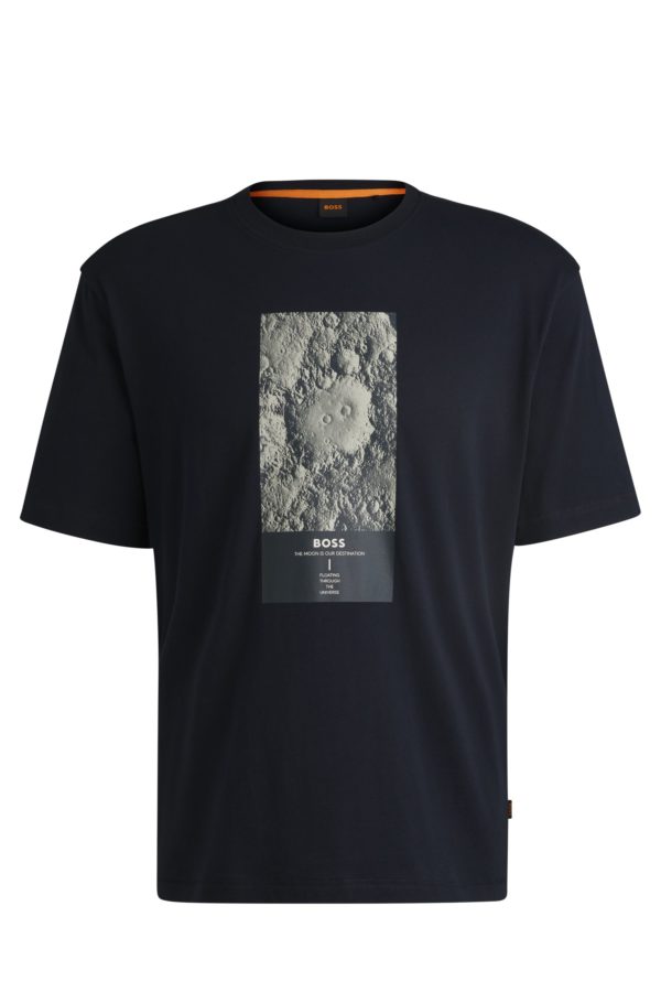 Hugo Boss T-shirt Relaxed en jersey de coton avec motif de la saison