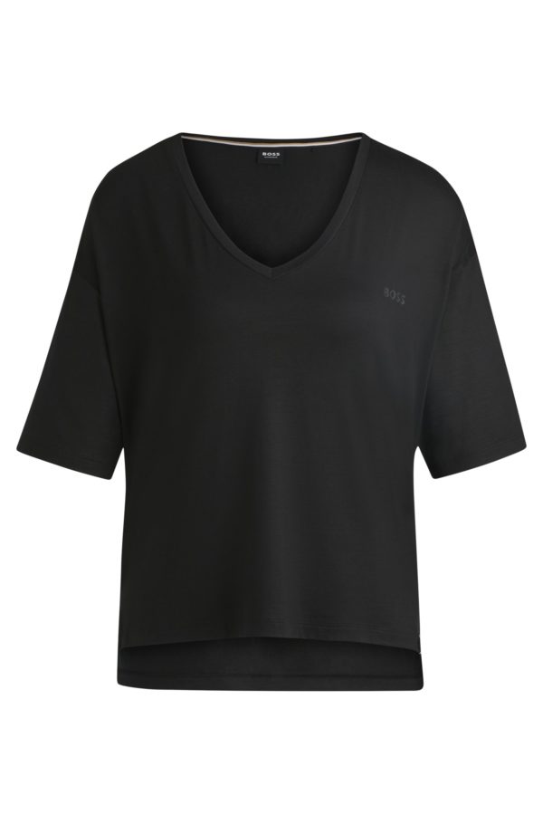 Hugo Boss T-shirt Relaxed en jersey stretch à col V