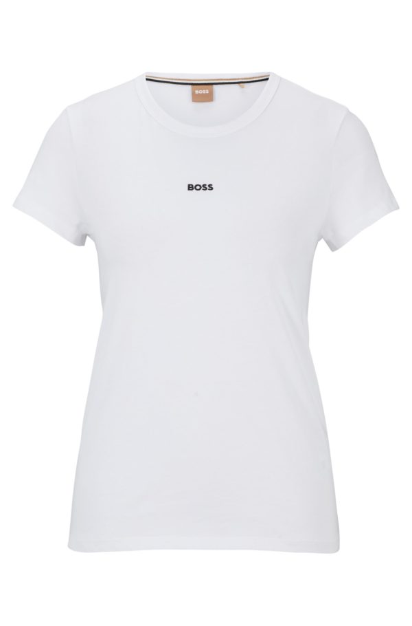 Hugo Boss T-shirt Slim Fit en coton biologique avec logo contrastant