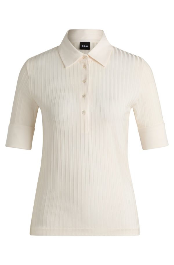 Hugo Boss T-shirt côtelé à col polo et finitions unies