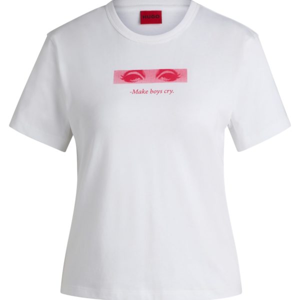 Hugo Boss T-shirt en coton avec imprimé graphique saisonnier
