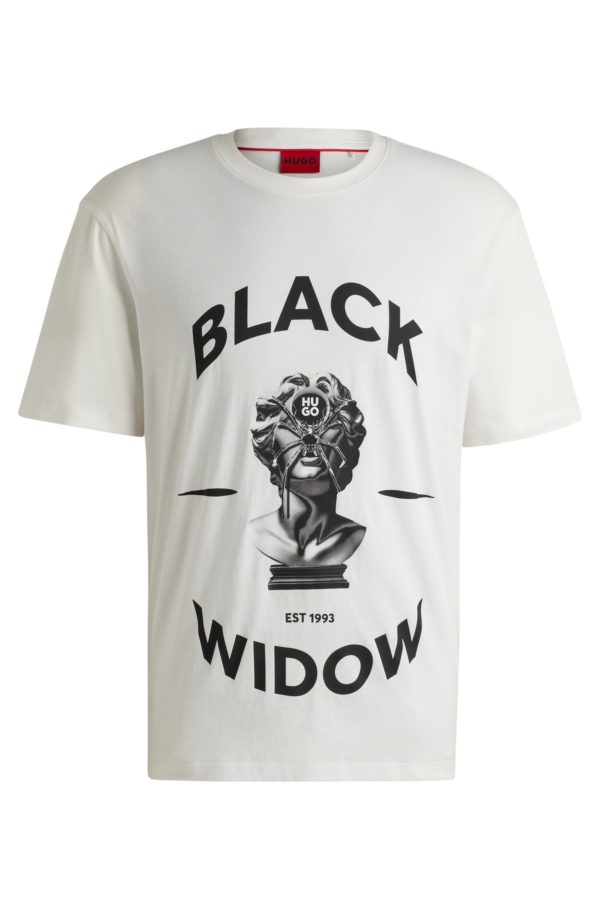 Hugo Boss T-shirt en jersey de coton à imprimé araignée graphique